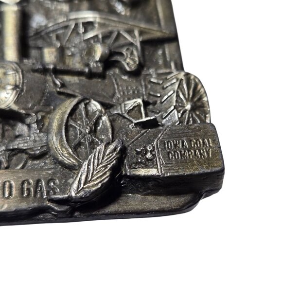 Mt Pleasant Iowa  Belt Buckle Old Settlers and Threshers Reunion 1982 Distressed - Picture 7 of 14